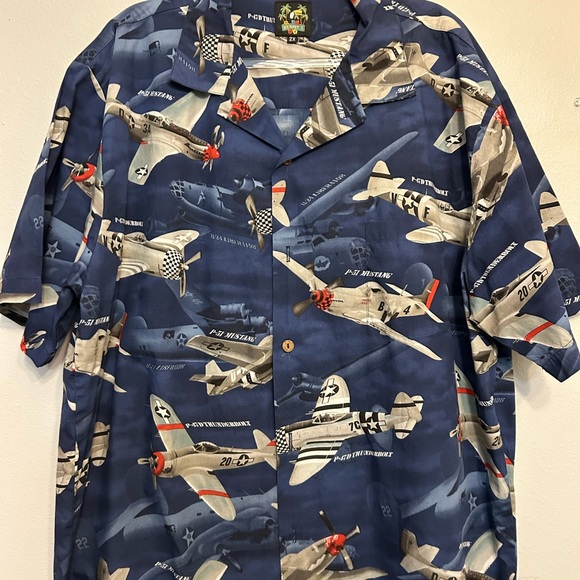 Benny's USA Fighter Planes Men's Hawaiian Shirt 2XL 100% cotton - Picture 4 of 10